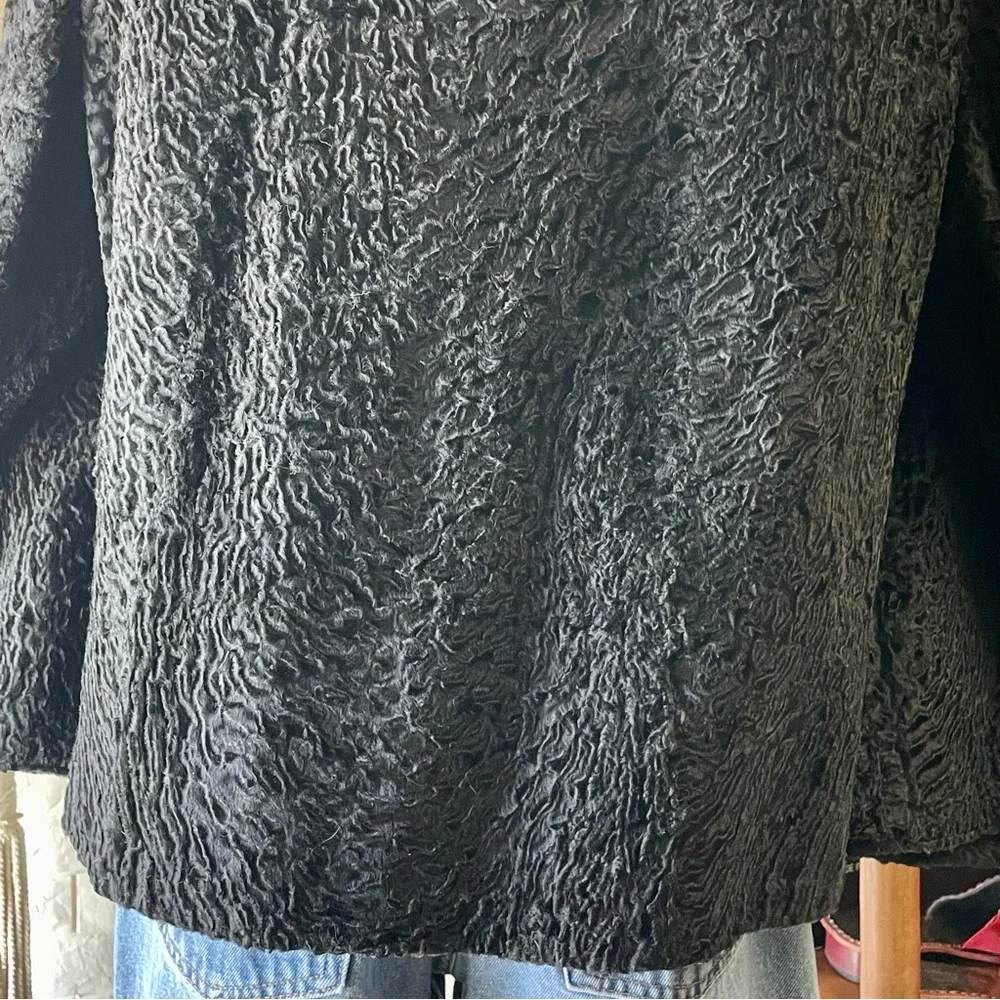 Vintage 1960s Persian Lamb Cropped Coat with Mink Collar - Picture 12 of 15